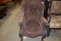 Victorian button back armchair for restoration