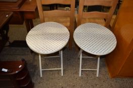 Two small Laura Ashley folding tables with floral decorated tops