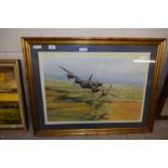 Robert Taylor, coloured print military aircraft, framed and glazed