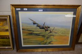 Robert Taylor, coloured print military aircraft, framed and glazed