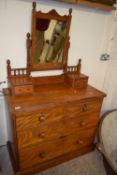 Late Victorian mirror back dressing chest, 100cm wide