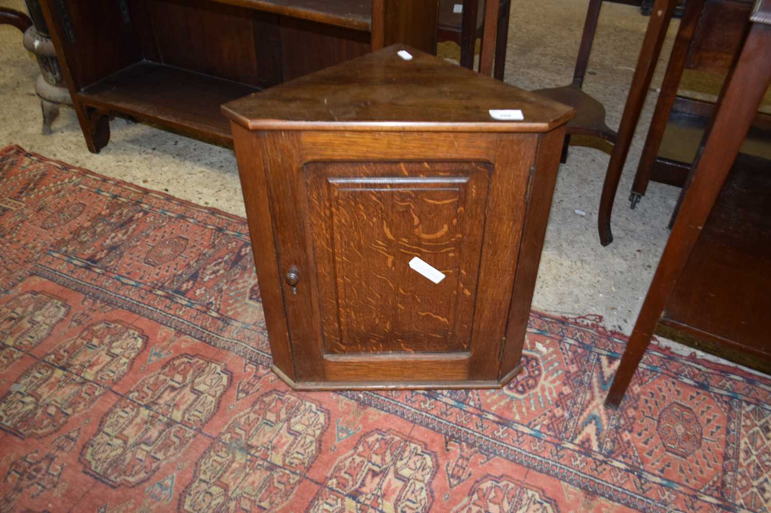 Small oak corner cabinet