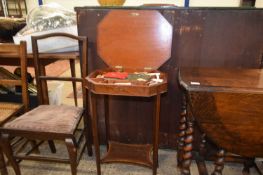 Edwardian octagonal sewing table with fitted interior