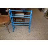 Blue painted towel rail