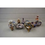 Mixed Lot: Various ceramics to include range of various Japanese small vases, bowls, Satsuma Koro