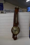 19th Century barometer in mahogany case bearing Ipswich makers name