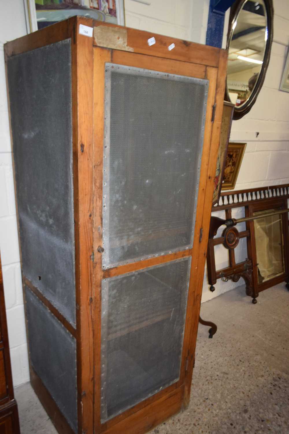 Vintage pine framed meat safe