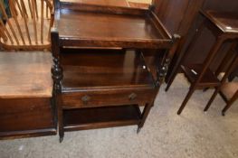 Early 20th Century oak tea trolley with central drawer