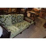 Early 20th Century Beregere sofa and matching armchair with loose green cushions