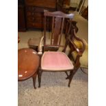 Edwardian mahogany framed armchair