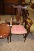 Edwardian mahogany framed armchair