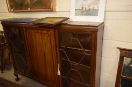 Edwardian mahogany bookcase cabinet on ball and claw feet