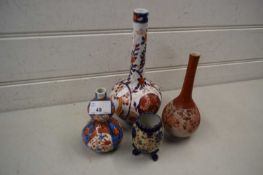 Mixed Lot: Japanese Imari and other vases to include a double gourd example