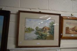 F Oxley, study of The Swan Hotel, watercolour, signed and dated 1949, framed and glazed