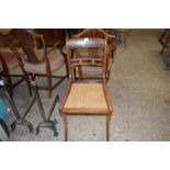 Georgian cane seated and sabre leg side chair