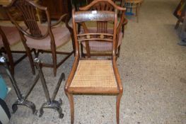 Georgian cane seated and sabre leg side chair