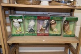 Royal Doulton group of five various owl and birds of prey novelty decanters produced for Whyte &