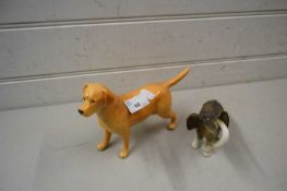 Beswick model of a Labrador together with a further model elephant