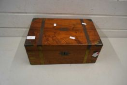 Brass bound writing box with fitted interior
