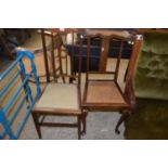 Two Edwardian bedroom chairs