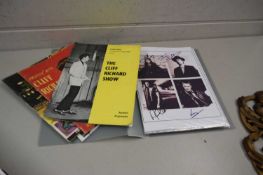 Box file containing various ephemera related to Cliff Richard, an album of various music photographs