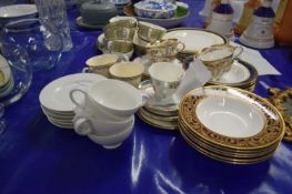 Mixed Lot: Various dinner and tea wares to include quantity of Royal Doulton Challinor plates,
