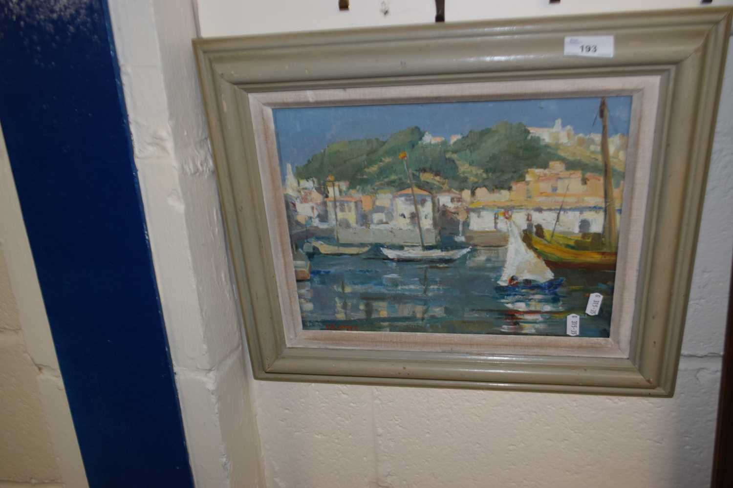 W Cooper (Contemporary) study of a harbour scene, oil on board, framed - Image 2 of 2