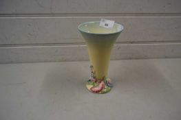 Clarice Cliff Newport Pottery vase with floral decoration, 17cm high (chipped)