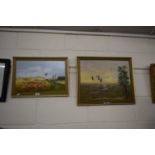 Rudledge, two studies of Swallows and Mallards, oil on board, framed (2)