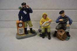 Group of Royal Doulton figures The Boatman, The Lobster Man and All Aboard (3)