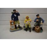 Group of Royal Doulton figures The Boatman, The Lobster Man and All Aboard (3)