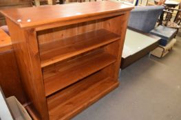 Modern pine open front bookcase, 105cm wide