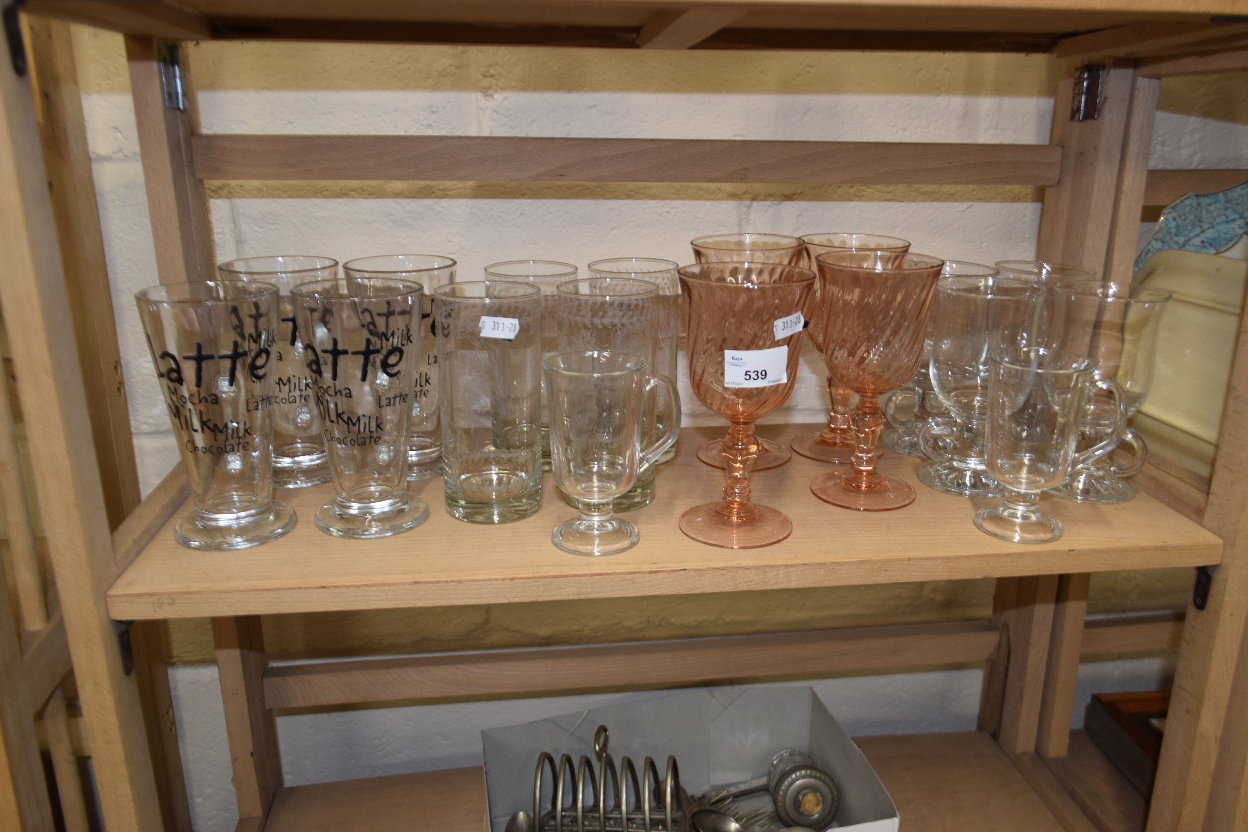 Mixed lot of four latte cups, four large toddy cups, wine glasses and others - Image 2 of 2