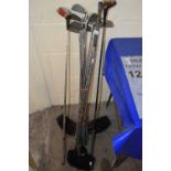 Mixed lot of golf clubs