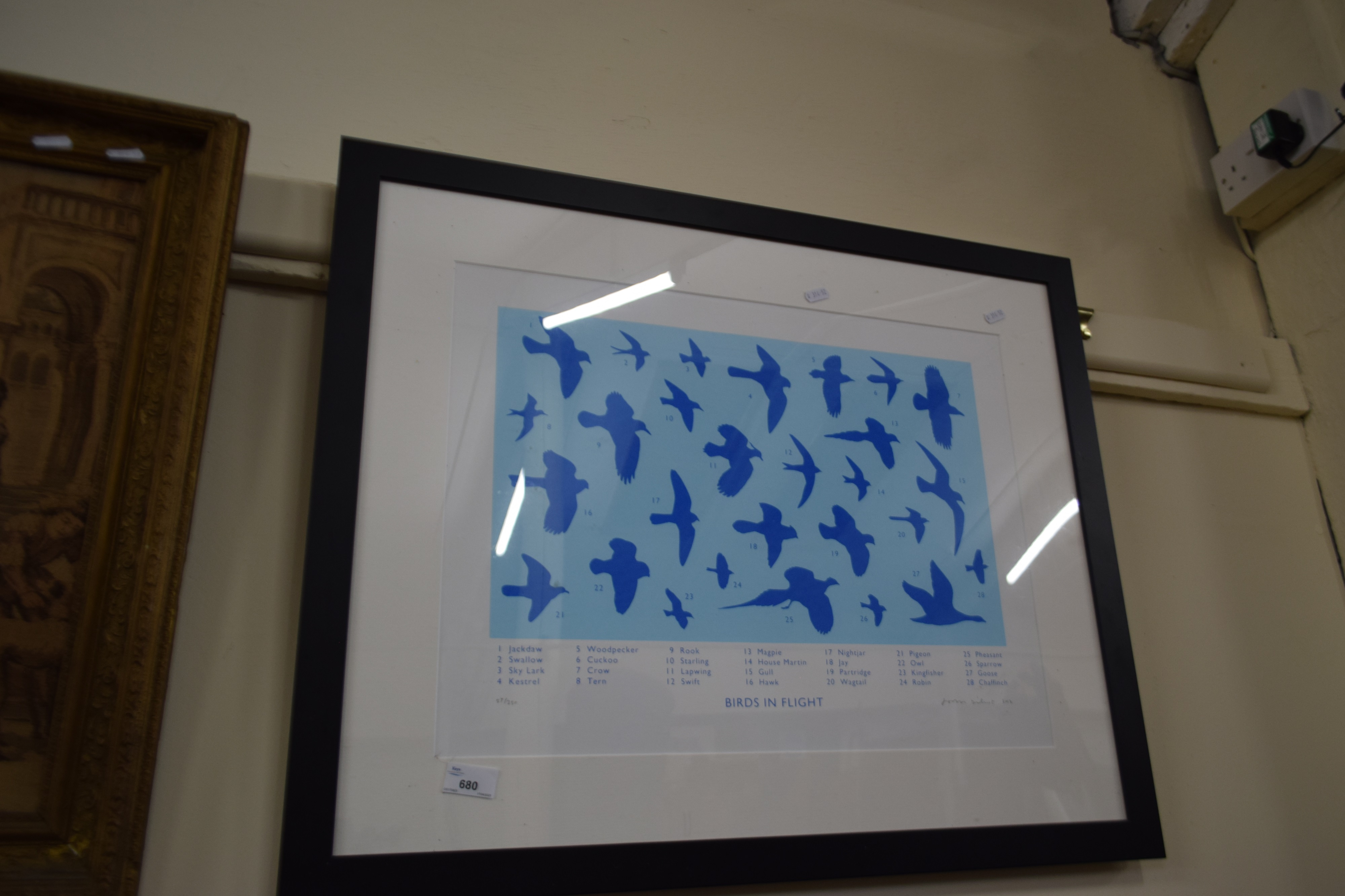 Birds in flight, limited edition print, 57 out of 250, framed and glazed - Image 2 of 2