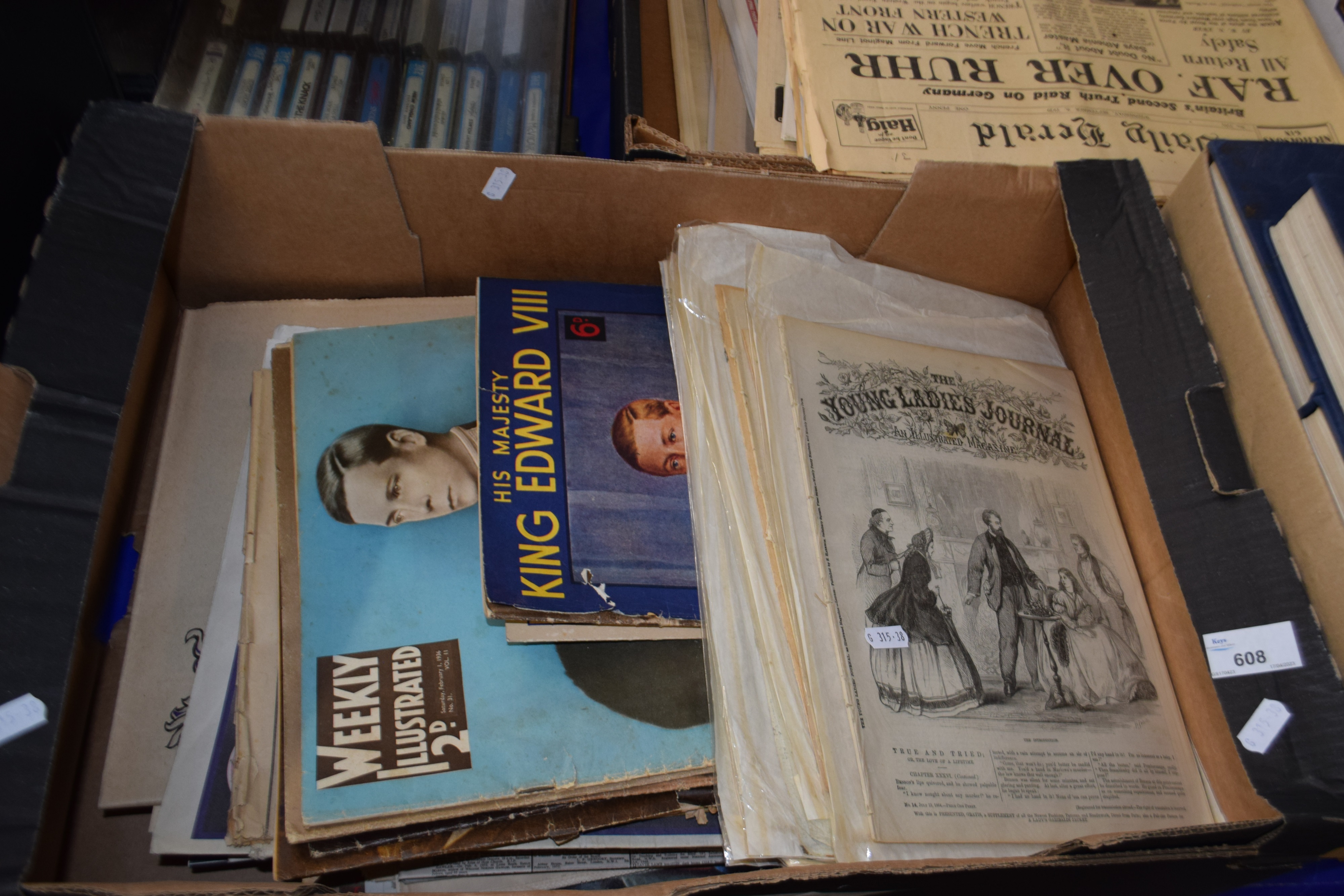 Box of assorted ephemera to include newspapers, royal commemorative magazines, weekly illustrated - Image 2 of 2