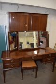 Stag minstrel, two door wardrobe together with accompanying mirror back dressing table and stool