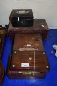 Mixed Lot: Small 19th Century jewellery boxes, further mother of pearl inlaid box (4)