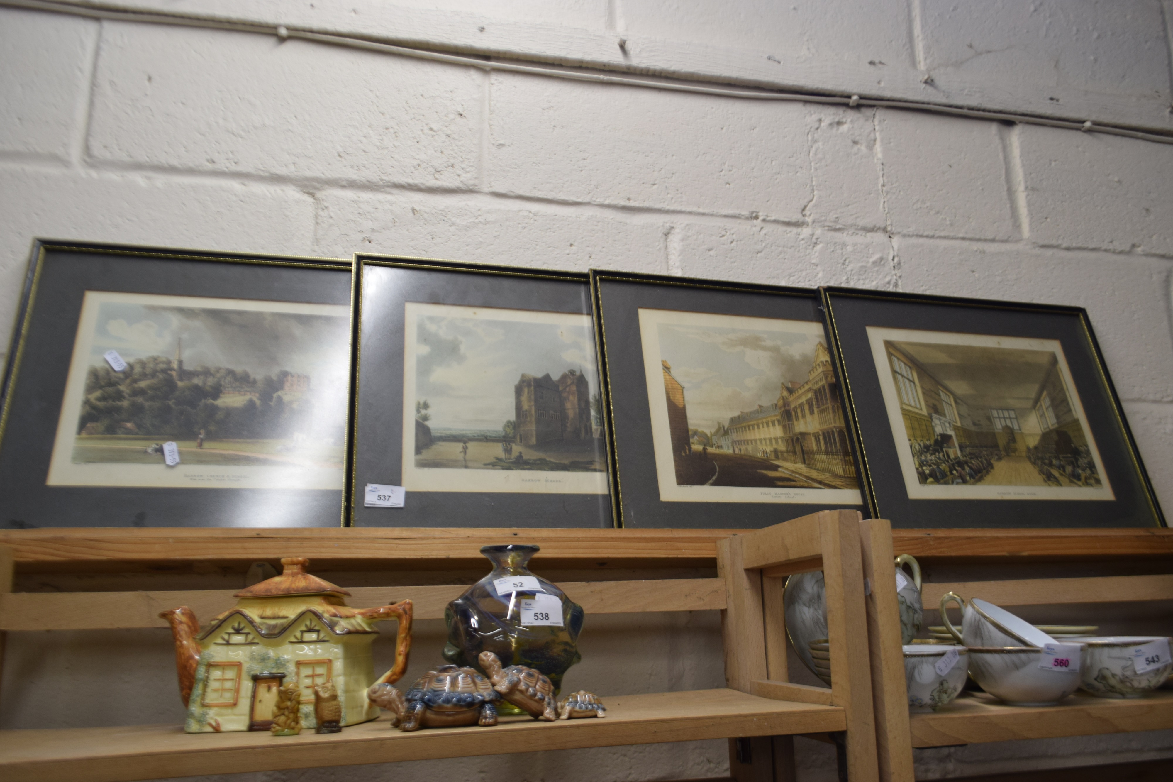 Four reproduction prints of Harrow School, framed and glazed - Image 2 of 2