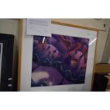 Contemporary abstract by Mark Ward, framed and glazed