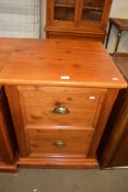 Modern pine two drawer filing chest