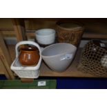 Mixed pottery planters and others