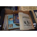 Box of assorted ephemera to include newspapers, royal commemorative magazines, weekly illustrated