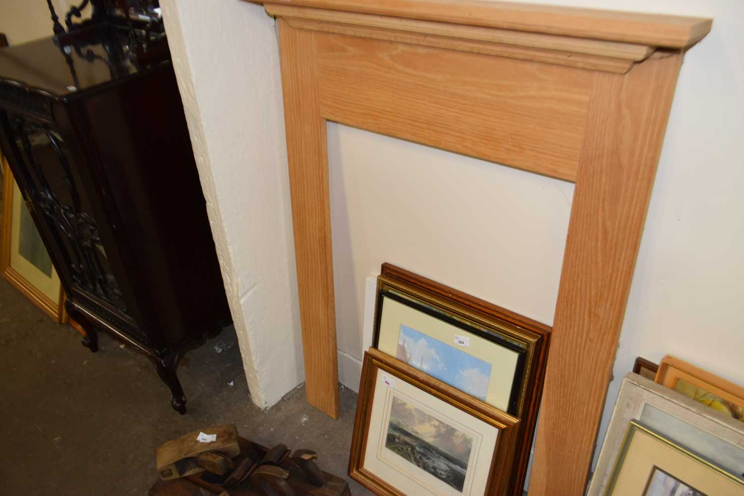 Modern oak fire surround, 89cm wide