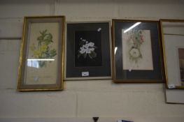 Group of three various floral pictures