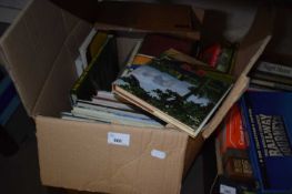 Box of assorted books to include arts reference, railways and others