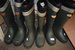 Three pairs of gentlemans wellington boots