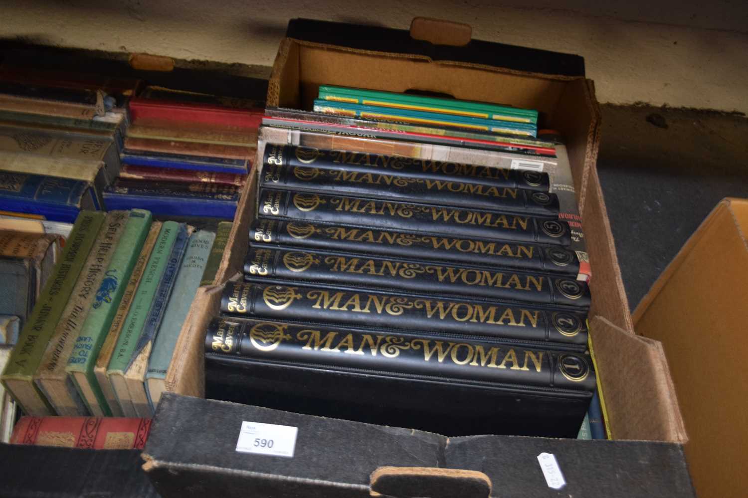 Box of assorted books inc Marshall Cavendish Man & Woman in 7 vols and others
