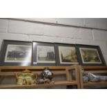 Four reproduction prints of Harrow School, framed and glazed