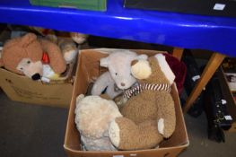 Box of assorted teddy bears